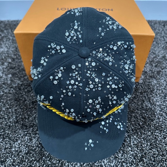 Louis Vuitton x Virgil Crystal Black / Yellow Script Hat - Picture 4 of 13